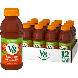 V8 Spicy Hot 100% Vegetable Juice, 12 fl oz Bottle (12 Pack)