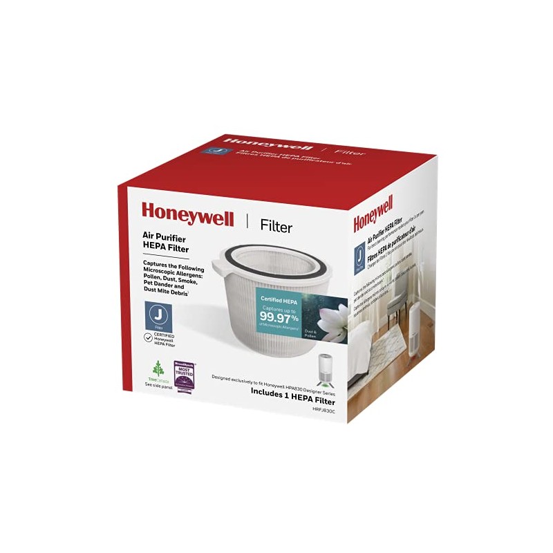 Honeywell HRFJ830C True HEPA Replacement Filter (J) for Air Purifier