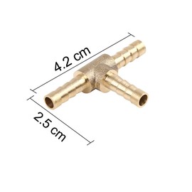 X AUTOHAUX 5mm Hose Barb Brass Joiner Tee 3 Way Adaptor for Air Water Oil Pipe