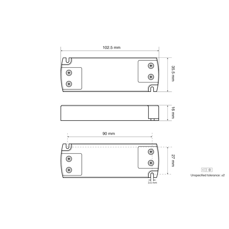 illuburg LED Driver 12V 15W Flat Flickerfree for LED Strip
