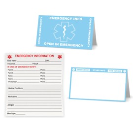 Child Emergency Contact Car Seat Safety Alert Attachment Tag (ICE-101) Quantity (Baby Blue)