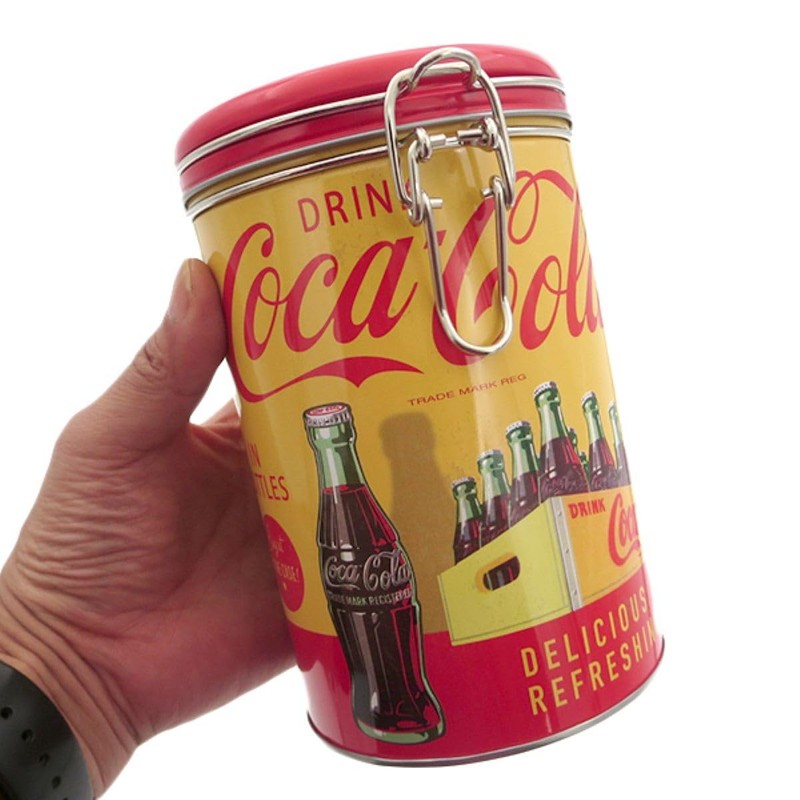 Distress Printed - Coca Cola Round Lock Top Lid with