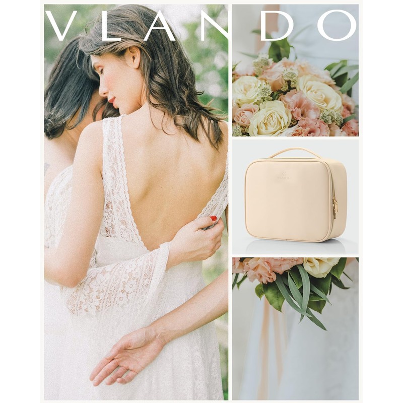 Vlando Large Capacity Travel Cosmetic Bag - Makeup Bag, PU