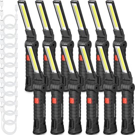 Tuanse LED Rechargeable Work Light with Magnetic Base Hanging Hook, 360° Rotate Magnetic Flashlights for Mechanics Car Repair Home Garage Camping, Tool Gifts for Men Dad Father(12 Pcs,Large)