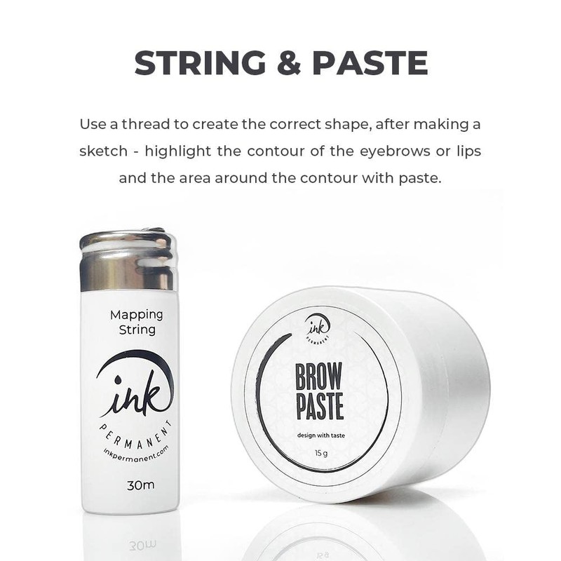White Brow Paste, [Large 15g Bottle] White Premium Pre-Inked Mapping