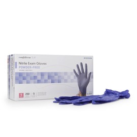 McKesson Confiderm 3.0 Nitrile Exam Gloves - Powder-Free, Latex-Free, Ambidextrous, Textured Fingertips, Non-Sterile - Dark Blue, Size Small, 250 Count, 1 Box