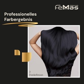 Femmas Hair Colour Set Dark Brown 3 I Hair Colour Cream 100 ml + Oxycream 100 ml 6% I Permanent Hair Colouration + Developer I Gentle & Long Lasting I Salon Hair Colour for Home