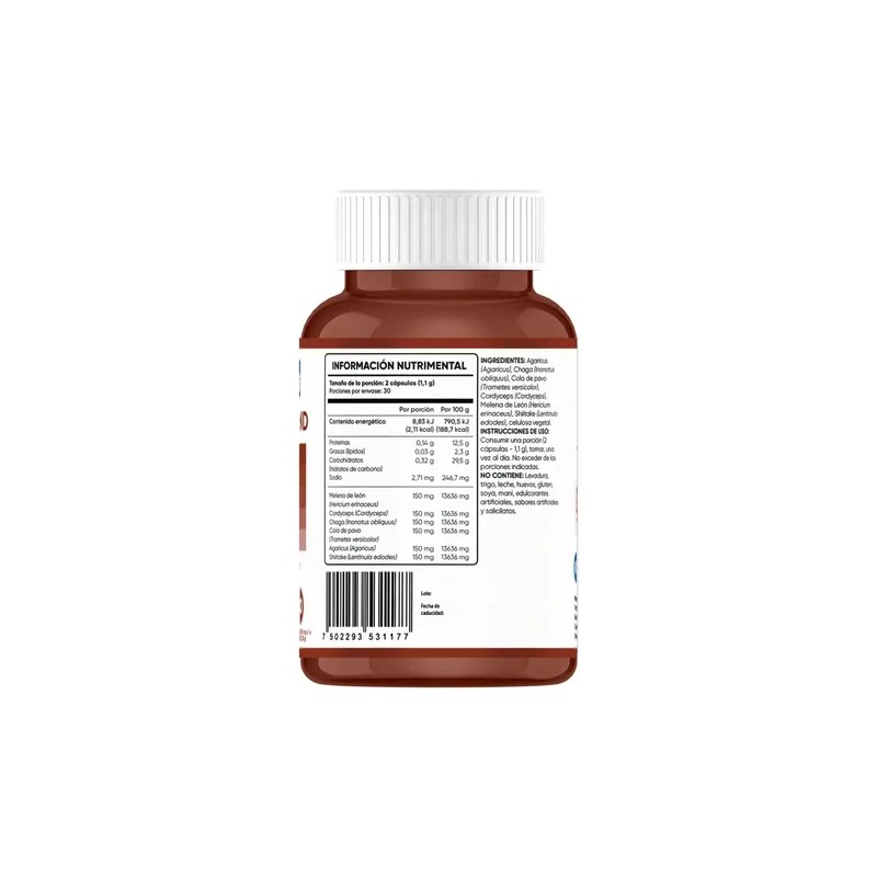 Multiblue Mushroom Apoya Inmune Y Reduce Colesterol 60 Caps
