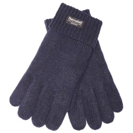 EEM Jette Women's Knitted Gloves with Thinsulate™ Thermal Lining, Warm, 100% Wool or 100% Cotton, The Material is Colour Dependent, Winter Gloves - navy blue, size: s