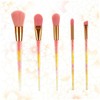 Mikinona 5pcs 1 Set Pink Makeup Brush Set with Transparent