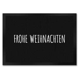 trendaffe Merry Christmas Doormat in Black and White Advent Winter Santa Claus Family