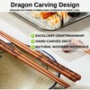 MUMSUNG Chopstick Reusable, Wooden Dragon Chopsticks with Holder and Carrying