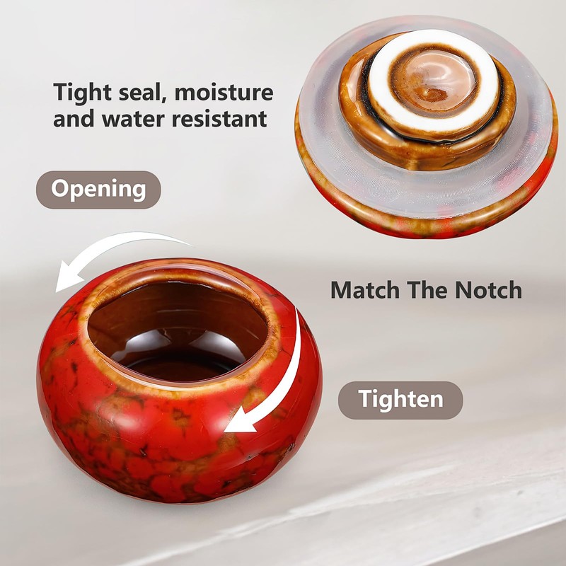 Set of 4 Small Urns for Human Ashes, Decorative Ceramic