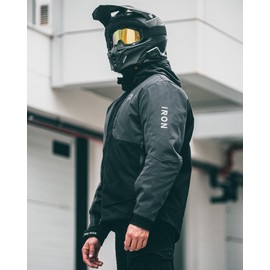 IRON JIA'S Motorcycle Jacket with CE Armor, Motorbike Riding Protective Gear with Removable Liner Black XL