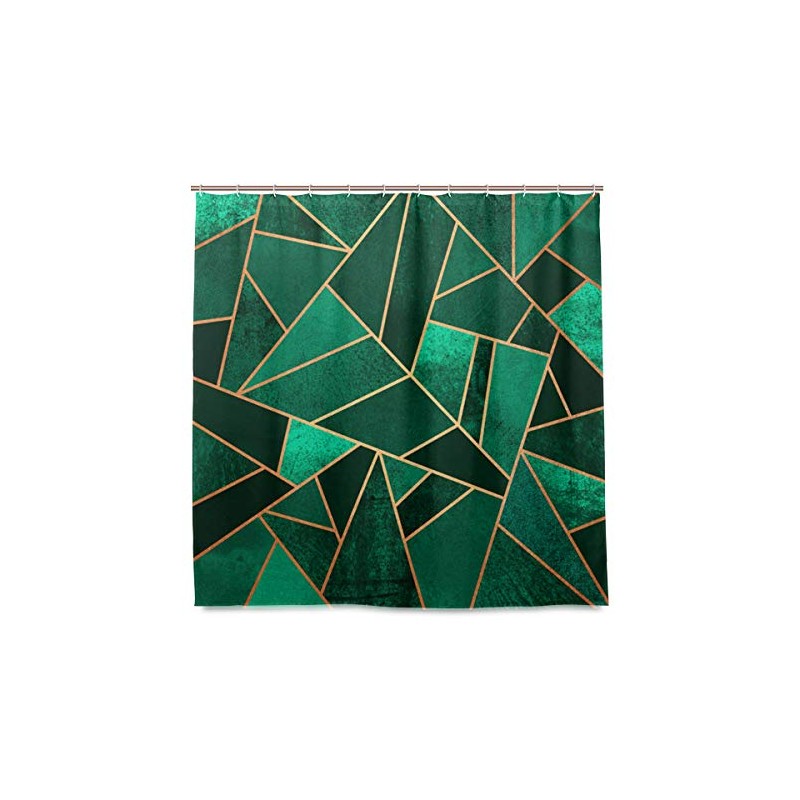 Abstract Nature - Emerald Green Polyester Shower Curtain For Bathroom