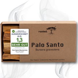 rooted.® The Original Palo Santo - Indian [Smoking Wood] from Peru - Sacred Wood - 100% Controlled and Sustainable Harvest - Meditation and Cleaning Rituals