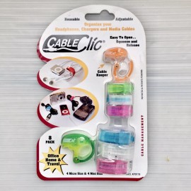 CABLE CLIC CLAMP KP0179 ORGANIZE YOUR HEADPHONES, CARGERS & MEDIA CABLES 8 PACK