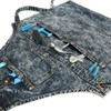 Jeanerlor Denim Work Shop Cross Back Aprons with Pockets for