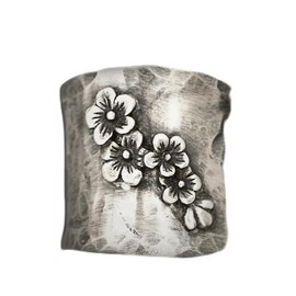 Vintage Silver Blooming Flower Daisy Flower Zircon Sun Flower Ring 925 Sterling Silver Chunky Ring Vintage Thumb Index Finger Ring Boho Jewelry O