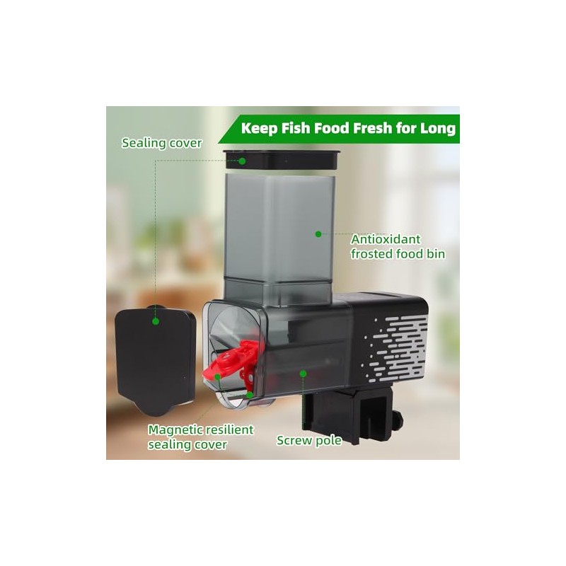 Alimentador automático para Peces, dispensador para acuarios de Interior, diseño