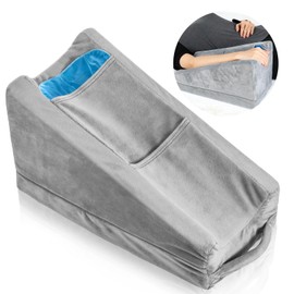 Buryeah Arm Elevation Pillow with 2 Pockets, Soft Ergonomic Support Pillow for Elbow Rest Wedge Broken Arm Gifts with High Density Foam for Recovery Sleeping(Gray)