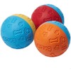 Snug Rubber Dog Balls - Virtually Indestructible (3 Pack), Multicolor