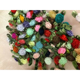 CHARMED 100 Polyester Daisy Flower 3/8" Applique Sewing Bow Craft Mix Color 1255