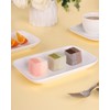 DELLING 8 Inch Rectangular Appetizer Plates, Salad Plates Set, Ceramic