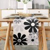 Black Grey Table Runner Modern Floral Table Runner Outdoor Table