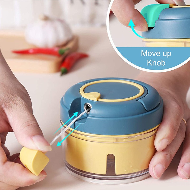 Cisixin Manual Garlic Press, Portable Garlic Crusher, Mini Onion Cutter