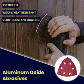 Dapetz ® Multi Tool Triangle Sanding Pads 20 PCS For Black+Decker BDERO100 93 mm Detail Sander Pads Dust-Free 6-Holes Sander Sandpaper Sheets Hook and Loop 40 60 80 120 Grit