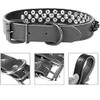 Pimaodog Spiked Studded Dog Collar, Genuine Leather Dog Collar, Adjustable