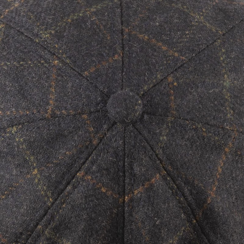 Heritage Traditions Wool Blue Tweed Panel Peak Newsboy Cap Hat,