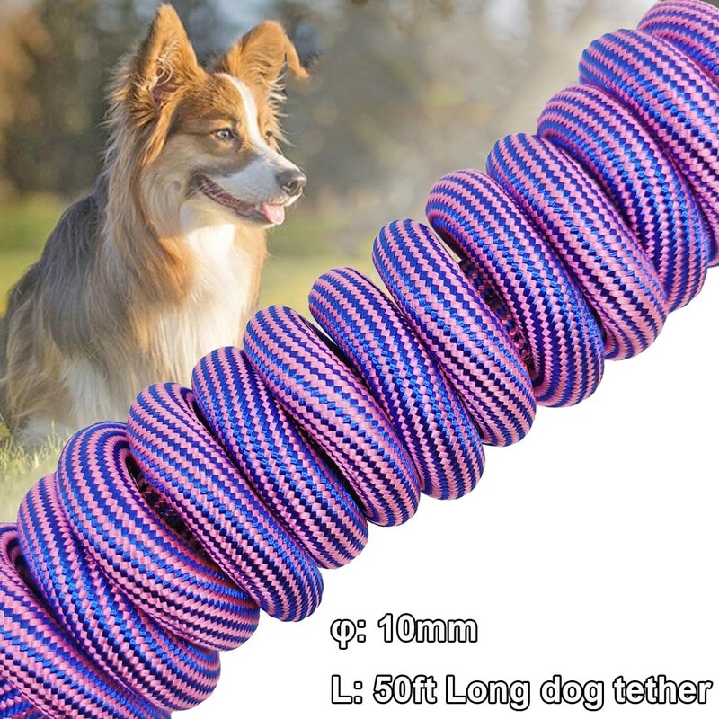 BTINESFUL 8ft 12ft 20ft 30ft 50ft 75ft Dog Tie-Out Long