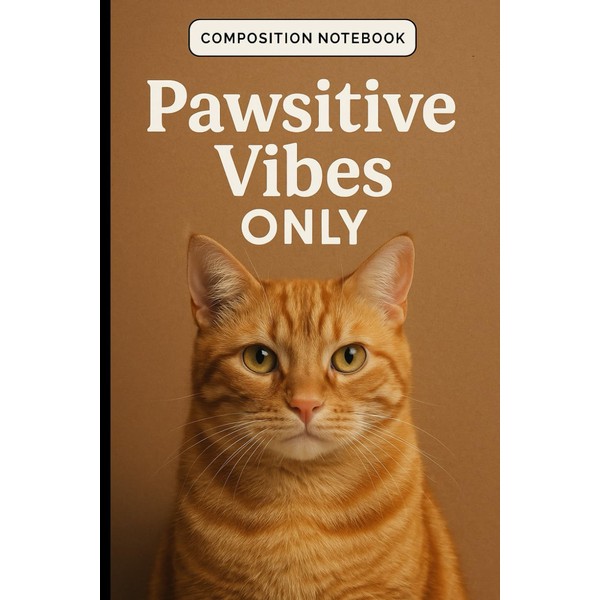 Composition Notebook Pawsitive Vibes Only: Cute Cat Journal for Writing,