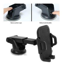 Suction Cup Phone Mount, Universal Car Phone Holder with Strong Suction Cup, 360° Adjustable Auto Lock Car Phone Mount for 4" - 7" Smartphones