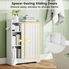 Tangkula Bathroom Storage Cabinet, Slim Floor Cabinet with Toilet Paper