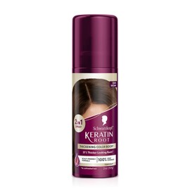 Schwarzkopf Keratin Color Root Temporary Hair Color Spray, Dark Brown - Salon Inspired Temporary Hair Dye, for up 100% Gray Coverage and Thicker Looking Roots, Ammonia free