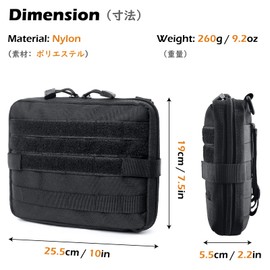 TRIWONDER Military Pouch, MOLLE Pouch, Backpack Accessory Bag, Tactical MOLLE Compatible, EDC Waist Pouch, Airsoft Game Pouch, Mountain Climbing, Survival, Expedition, Camping, Outdoor, Black