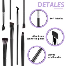 Hariendny Eyeshadow Brush Set10Pcs Professional Eye Makeup Brushes Kit with Angled Eyeliner Tool Eyes Applicator Tools Eyeshadow Brushes Highlighter Brush Flat Eyebrow Tool for Precision Eye Makeup