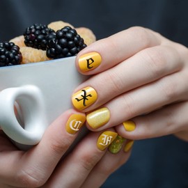 Healvian 15sets Geometric Pattern Nail Art Stickers for Nail Design for Unique and Stylish Manicures