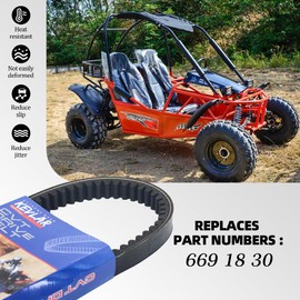 Replace 669 18 30 Clutch Drive Belt Fits for GY6 49cc 50cc 150cc QMB139 TaoTao Wildfire Coleman Roketa Jonway Bintelli Scorch SYM DD50 Chinese Scooter Moped Go Kart Cart Buggy Off Road ATV Parts