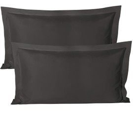 BEDSUM 100% Brushed Microfiber King Pillow Shams Set of 2, Super Soft and Cozy, Wrinkle, Fade, Stain Resistant 20x36 Oxford Pillowcases, 20x36 Inches, Dark Grey
