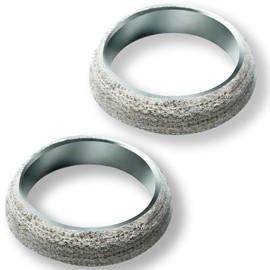 ID 2.12In/54mm Car Exhaust Manifold Gasket, 2Pcs Automotive Exhaust Flange Gasket, Graphite Muffler Connector Replacement for Most 2-1/8 inch OD Car Pipe