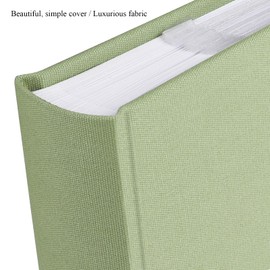 Linen Photo Album Slip-in Album with 100 Pages, Small Photo Album for Inserting Holds 200 Photos in 10 x 15 Format Horizontal or 100 Photos in 13 x 18 Vertical Format (Classic Sage Green)