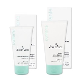 JEAN D'ARCEL Purifiante Care Set for Oily and Blemished Skin - Reduces Redness & Pimples - Masque Astringent (30 ml) & Creme Sebo-Balance (50 ml)