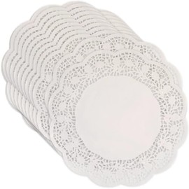 Unique Industries Tapetes de Papel Blanco, 12 Unidades, decoración de Mesa desechable de Alta Calidad para Bodas, Fiestas de té y Eventos