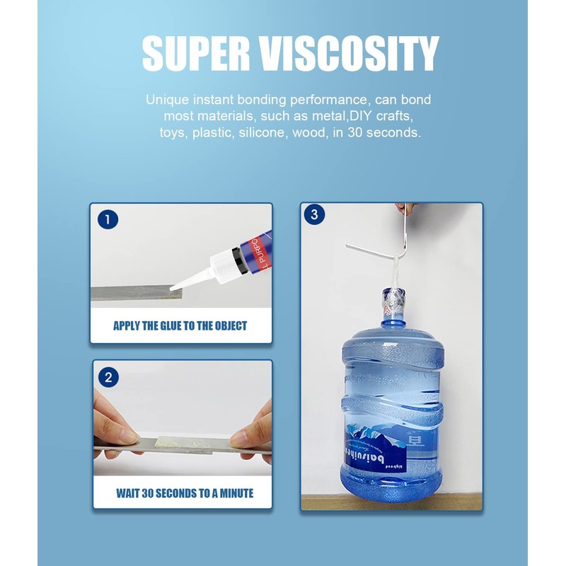 Ultra Strong Clear Super Glue - 3-Gram Tubes, Instant Adhesive