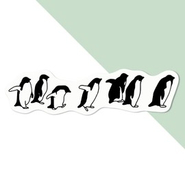 Medium 100mm 'Walking Penguins' Permanent Sticker Decal for Cars/Windows/Bins/Walls etc (DW00026898)