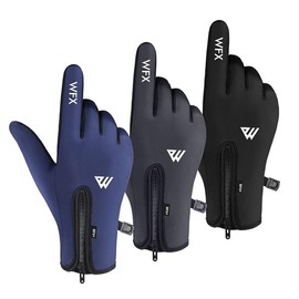 WESTWOOD FOX Cycling Gloves for Kids,Thermal Winter gloves for Boy Girl,Windproof,Anti-Slip,Touchscreen, Palm Grip, Full Finger Gloves for Cycling, Hiking, Mountain Biking, Running(L, GREY)